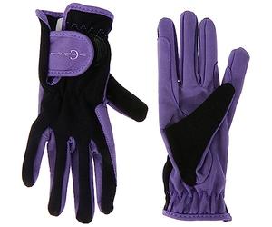 Covalliero Enfant erreit Gant Lilli Taille L Gants d'équitation, Noir/Violet, L