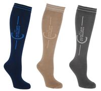 Covalliero Femme Flex Chaussettes D'équitation, Bleu Marine/pierre/bois, 38 EU