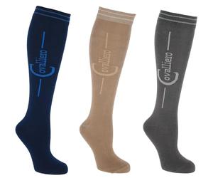 Covalliero Femme Flex Chaussettes D'équitation, Bleu Marine/pierre/bois, 38 EU