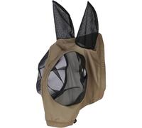 COVALLIERO FinoStrech Zipper FS26 Masque anti-mouches à mailles fines avec fermeture éclair, élastique et léger, protection pour les yeux et la tête, noyer, poney