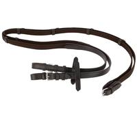 Covalliero Rênes de harnais avec extrémités en cuir, 280 x 20 cm, marron, Full, cheval, paire, avec butée de martingale, 3232304