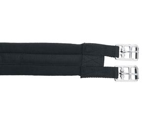 Covalliero sangle de selle, noire, 110 cm, coton, cheval, rembourrée, avec boucles à rouleaux