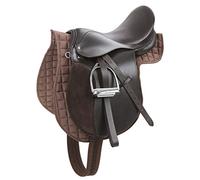 Covalliero Selle, Haflinger, Marron, 44,5cm, largeur de selle 34,5cm, longueur de sangle 125cm, confortable, bien ajustée, avec et tapis de selle inclus