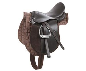 Covalliero Selle, Haflinger, Marron, 44,5cm, largeur de selle 34,5cm, longueur de sangle 125cm, confortable, bien ajustée, avec et tapis de selle inclus