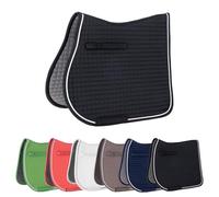Covalliero - Tapis de selle - Tapis de selle anatomique pour cheval avec passants de selle et de sangle - Absorbe les chocs et respirant - Tapis de selle polyvalent en noir - Taille demi-sang