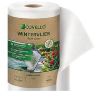 Covello Voile d'Hivernage pour Plantes et Cultures 150m x 1,6m Blanc 50g/m² | Voile Hivernage Exterieu 240m² Protection UV, Perméable à l'eau, Respirante, Protection Contre le Gel et les Nuisibles