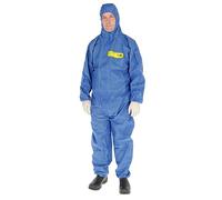 Cover Base SMS de 3 XL de protection jetable Vêtements, XL, bleu (Lot de 50)