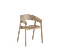 Cover Dining Table Chair m. Accoudoir Rembourré Cuir Cognac/Chêne