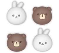 Cover Joystick for Nintendo Switch 2 Joycon Joycon Controller Accessories,Analog Stick Protection Cap for Switch 2,Thumb Grip Caps Thumb Sockets-Greasy Bear & Smiling Rabbit,4 Pieces