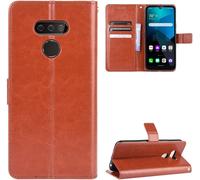 Cover Per Lg Harmony 4,Custodia Per Lg Lmk400am Harmony 4 2020/K400am Custodia Portafoglio In Pelle Flip Case Brown
