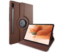 Lobwerk Étui de Protection Intelligent pour Samsung Tab S7+ Plus Tab S T970 T975 S7 FE SM-T730 avec Fonction Support et Fonction Veille Automatique Marron