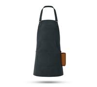 Cover Solutions Tablier de barbecue pour hommes et femmes | 83 x 63 cm en similicuir robuste avec poche avant et tour de cou réglable | Certifié BSCI, gris foncé, 83 x 63 cm