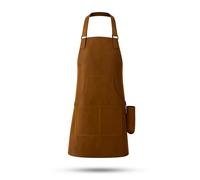 Cover Solutions Tablier de barbecue pour hommes et femmes | 83 x 63 cm en similicuir robuste avec poche avant et tour de cou réglable | Certifié BSCI, marron, 83 x 63 cm