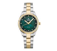COVER Valentina CO224 Mini montre pour femme avec bracelet en acier inoxydable et verre saphir 5 ATM, Bicolore/vert