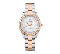 COVER Valentina CO224 Mini montre pour femme avec bracelet en acier inoxydable et verre saphir 5 ATM, Rose bicolore / nacre