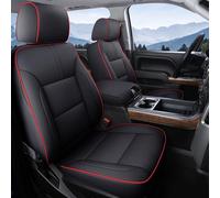 Coverado Chevy Silverado - Ensemble Complet de Housses de siège de Voiture en Cuir synthétique, pour Chevrolet Silverado GMC Sierra à Cabine Double étendue de 2014-2018, 2500HD 3500HD 2014-2018