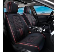 Coverado Housses de Siège Voiture, Universelles Housses de siège Avant avec Appui Lombaire, Housse de Protection de siège Auto en Cuir Nappa imperméable à l'eau pour la Plupart des véhicules