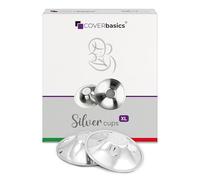 COVERbasics Coupelle Argent Allaitement (SilverCups) Coque d’Allaitement en Argent pour Protection des Mamelons - Dispositif Médical testé dermatologiquement (XL)
