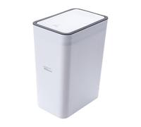 Covered Bathroom Trash Can - Slim Garbage Bin for Home | Press Top Lid Wastebasket, Dog Proof Container, Modern Flexible Trash Basket for Kitchen Bathroom Bedroom Office Dorm Apartment Living Room