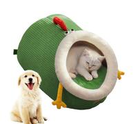 Covered Cat Beds - Cat Dome Bed - Cute Mouth Open Design Easy Maintenance Soft House with Removable Washable Cushion for Sleeping Indoor Outdoor Winter Home Kitten Puppy