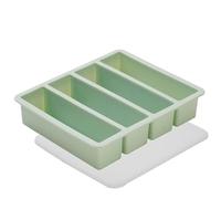 Covered Silicone Ice Tray, Square Ice Bar Mold, Leakproof Lid Iced Cube System, Flexible Food Grade Silicone Tray, Minimal Kitchen Chill Style Design, Drink Beverage Use 6.89x5.71x1.38 inches