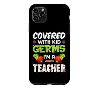 Covered with Kid Germs I'm A Teacher Teach School Teachers Coque pour iPhone 11 Pro Max