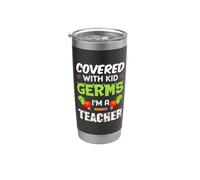 Covered With Kid Germs I'm A Teacher Teach School Teachers Gobelet isotherme en acier inoxydable double paroi