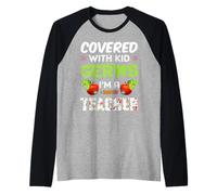 Covered with Kid Germs I'm A Teacher Teach School Teachers Manche Raglan