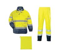 Coverguard - ENSEMBLE DE PLUIE VESTE ET PANTALON HAUTE VISIBILITE POLYESTER OXFORD RESPIRANT MARINE/JAUNE Taille - XL (52-54)