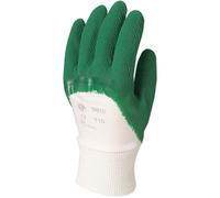 Coverguard - Gants manutention vert en latex crêpé de qualité supérieure EUROSTRONG 3810 (Pack de 12)