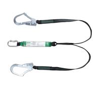 COVERGUARD Longe double à absorbeur sangle avec 2 connecteurs acier ouverture 50mm LAURUS - EN355 1,5m - Equipement antichute