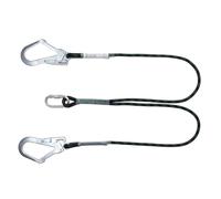 COVERGUARD Longe double de retenue corde tressée avec 2 connecteurs acier ouverture 50mm CYDONIA 1,5 m - EN354 - Equipement antichute