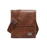 COVERI COLLECTION Sac à rabat pour homme en cuir synthétique, double compartiment, dimensions 25 x 22 x 6 cm, bandoulière personnalisée, ART.CC 5070-11, marron clair, 25x22x6