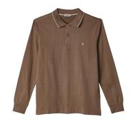 Coveri Polo Homme à Manches Longues Chaud Coton M L XL XXL 3XL, Tabac, Medium