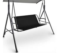 Coverify Housse de rechange pour balancelle de jardin en tissu Oxford 600D durable - Ajustement universel pour balancelle de jardin 2 et 3 places - 138 x 48 x 48 cm - Noir