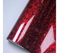 Covering Carbone Forgé pour Ford Puma Gen-E (2025+), Film Covering Carbone en Vinyle, Film Autocollant Adhésif, 150 X 30cm Imperméable sans Bulles,Red