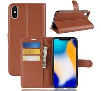 CoverKingz Apple iPhone Xs Max Étui pour téléphone portable Flip-Case Wallet-Case Marron