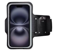 CoverKingz Brassard de sport pour iPhone 16e - Poche de bras avec compartiment pour clés - Brassard de sport pour téléphone portable - Noir