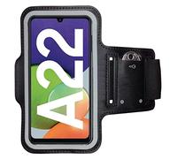 CoverKingz Brassard de Sport pour Samsung Galaxy A22 4G - Brassard pour Smartphone, Accessoire de Sport avec Poche pour Les clés Galaxy A22 4G - Accessoire Sport, Brassard téléphone Portable Noir