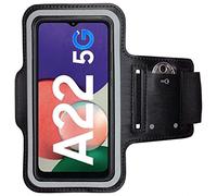 CoverKingz Brassard de Sport pour Samsung Galaxy A22 5G - Brassard pour Smartphone, Accessoire de Sport avec Poche pour Les clés Galaxy A22 5G - Accessoire Sport, Brassard téléphone Portable Noir
