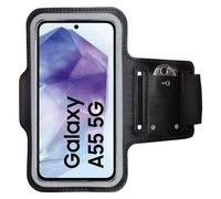 CoverKingz Brassard de sport pour Samsung Galaxy A55 5G - Brassard de sport avec compartiment pour clés - Brassard de sport pour téléphone portable - Noir, 77735