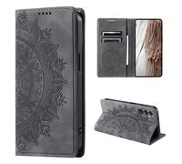 CoverKingz Coque de Protection pour Samsung Galaxy A25 5G - Étui de Protection avec Fente pour Carte - Pliable Motif Mandala Gris