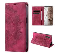 CoverKingz Coque pour Samsung Galaxy A55 5G Étui de Protection avec Fente pour Carte Étui de Protection Pliable Mandala Rouge, 77712