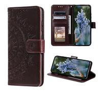 CoverKingz Housse téléphone Portable pour Apple iPhone 14 Plus - étui Housse avec Compartiment pour Carte iPhone 14 Plus Cover - Protection à Rabat Motif Mandala Marron