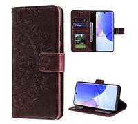 CoverKingz Housse téléphone Portable pour Huawei Nova 9/Honor 50 - étui Housse avec Compartiment pour Carte Nova 9/Honor 50 Cover - Protection à Rabat Motif Mandala Marron