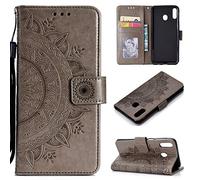 CoverKingz Housse téléphone Portable pour Huawei P40 Lite E - étui Housse avec Compartiment pour Carte P40 Lite E Cover - Protection à Rabat Motif Mandala Violet