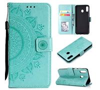 CoverKingz Housse téléphone Portable pour Huawei P40 Lite E - étui Housse avec Compartiment pour Carte P40 Lite E Cover - Protection à Rabat Motif Mandala Vert