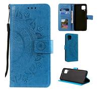 CoverKingz Housse téléphone Portable pour Huawei P40 Lite - étui Housse avec Compartiment pour Carte P40 Lite Cover - Protection à Rabat Motif Mandala Bleu