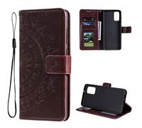 CoverKingz Housse téléphone Portable pour Samsung Galaxy A13 4G - étui Housse avec Compartiment pour Carte Galaxy A13 4G Cover - Mandala Marron