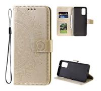 CoverKingz Housse téléphone Portable pour Samsung Galaxy A13 5G - étui Housse avec Compartiment pour Carte Galaxy A13 5G Cover - Protection à Rabat Motif Mandala doré